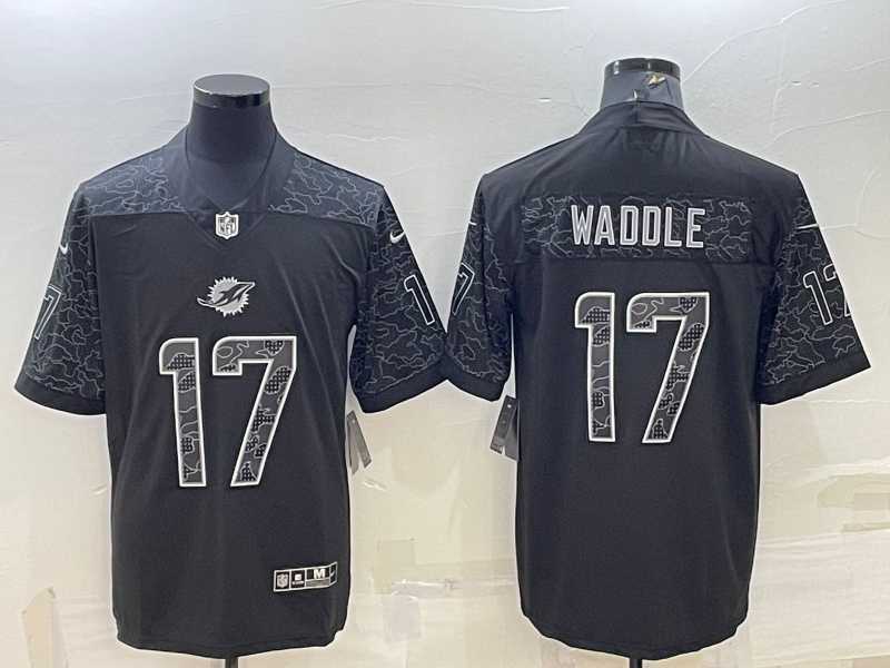 Men's Miami Dolphins #17 Jaylen Waddle Black Reflective Limited Stitched Football Jersey,We sell and wholesale Men's Miami Dolphins #17 Jaylen Waddle Black Reflective Limited Stitched Football Jersey on line form chian!